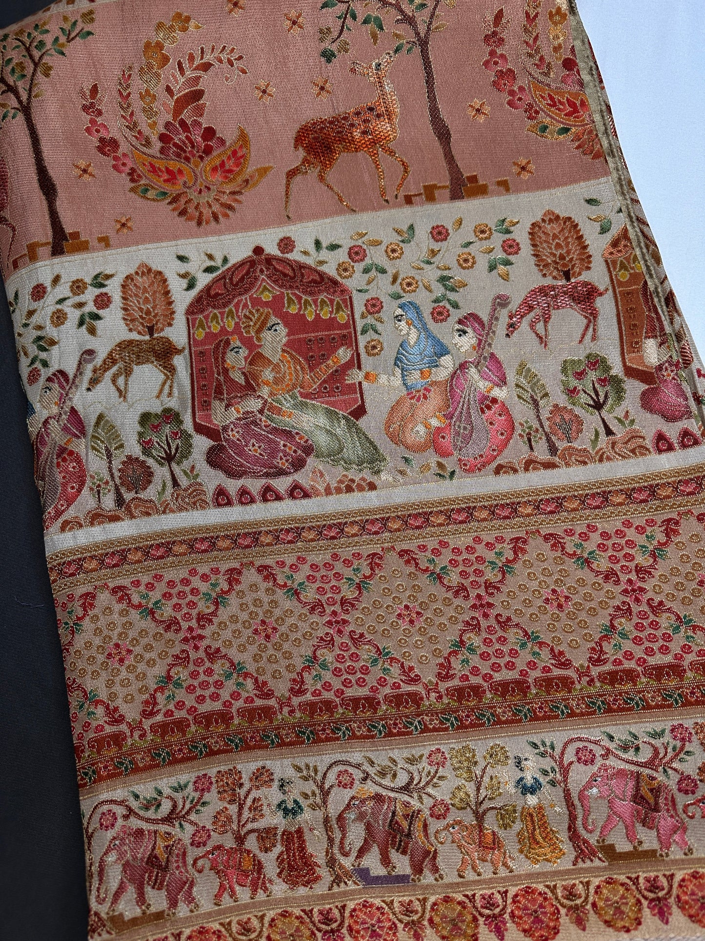 Pure  Pashmina Weaving  Ziraf Silk Saree