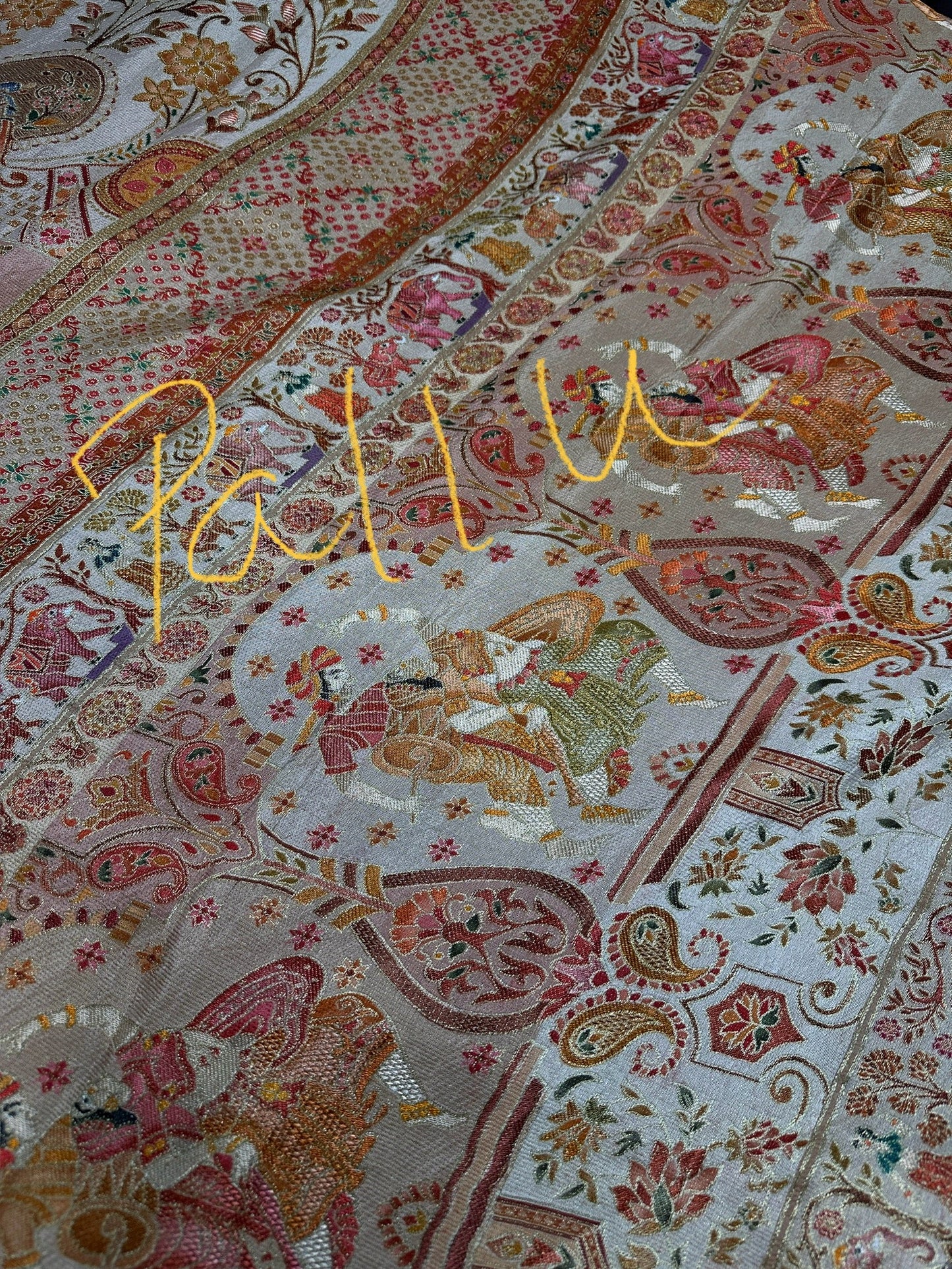 Pure  Pashmina Weaving  Ziraf Silk Saree