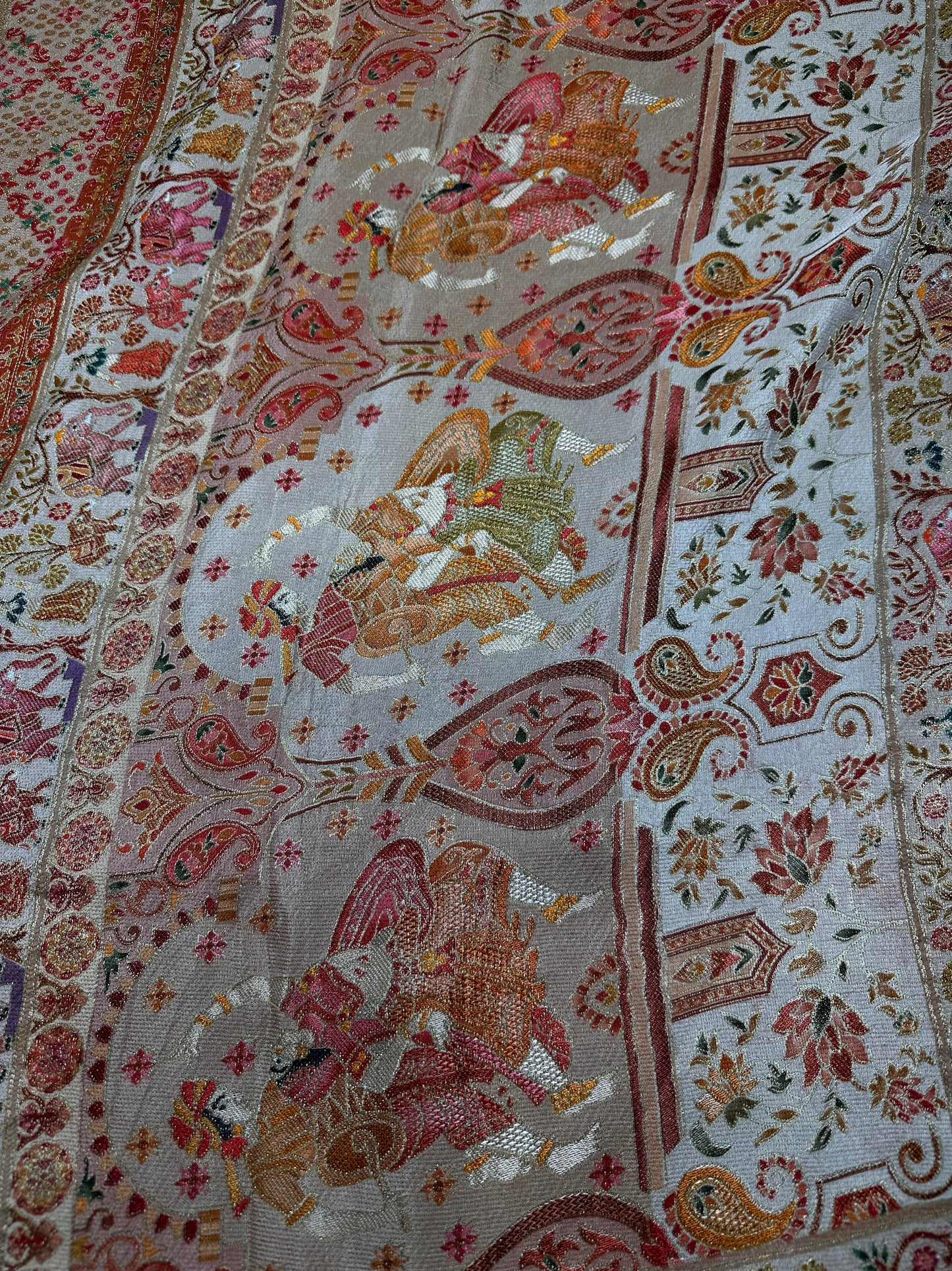 Pure  Pashmina Weaving  Ziraf Silk Saree