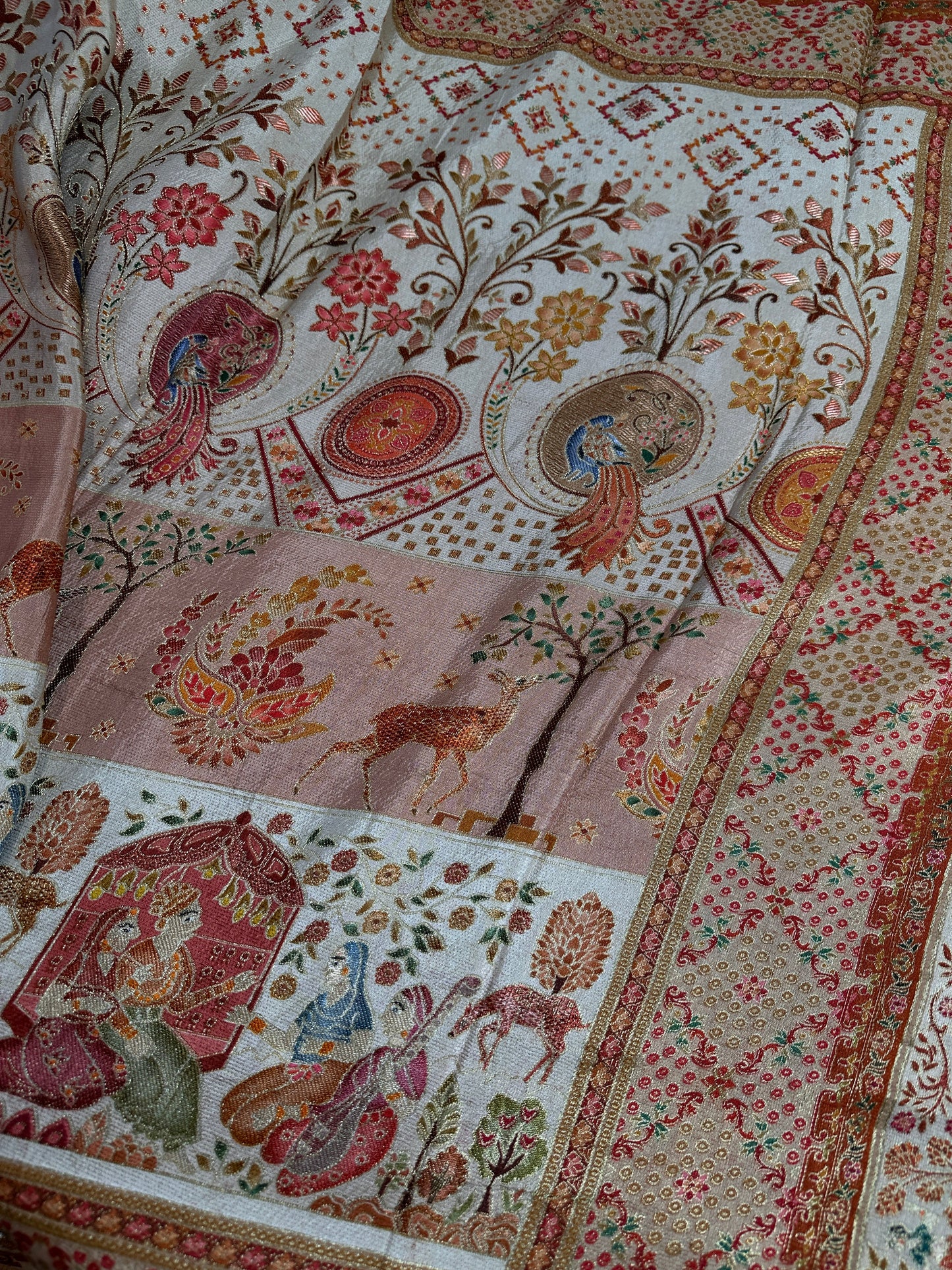 Pure  Pashmina Weaving  Ziraf Silk Saree