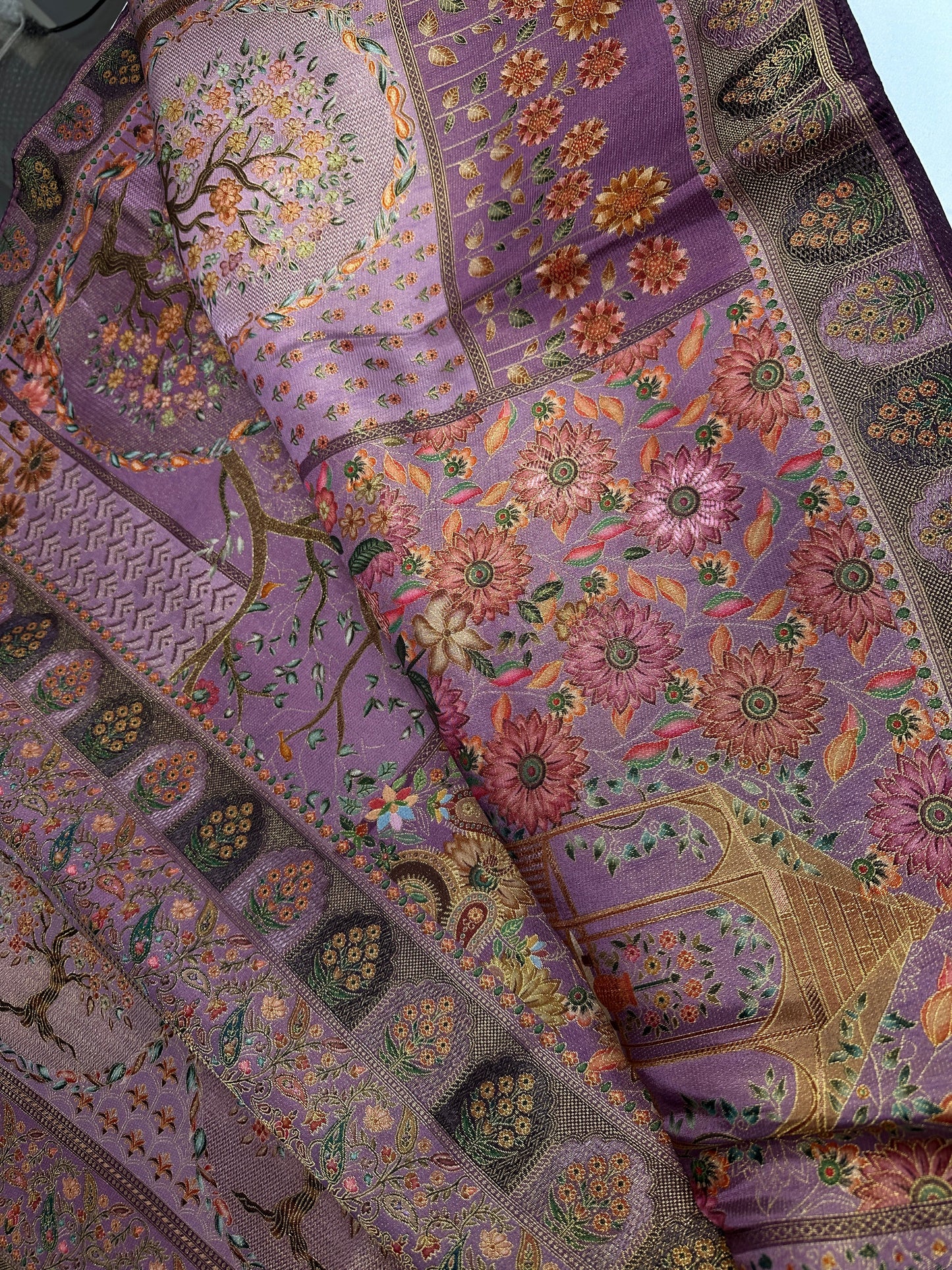 Pure  Pashmina Weaving  Ziraf Silk Saree