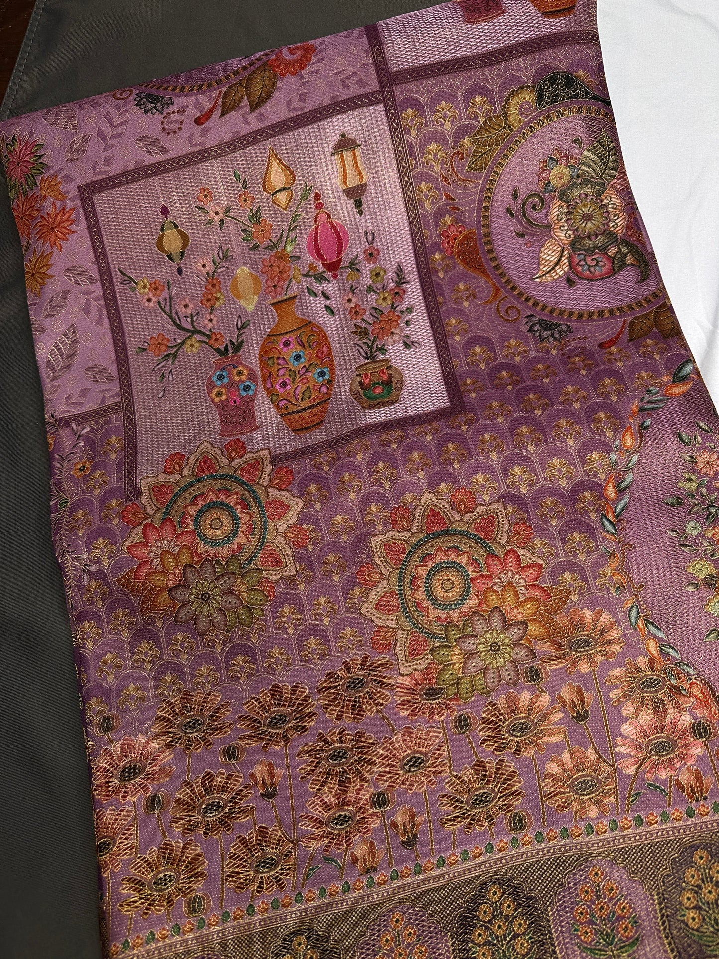Pure  Pashmina Weaving  Ziraf Silk Saree
