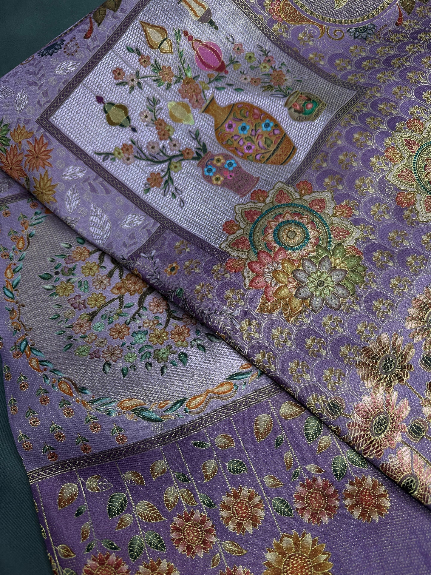 Pure  Pashmina Weaving  Ziraf Silk Saree