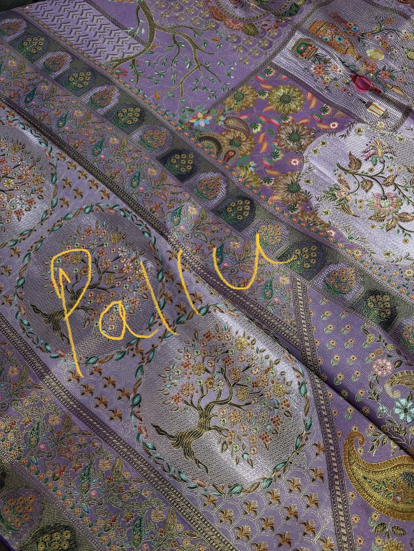 Pure  Pashmina Weaving  Ziraf Silk Saree