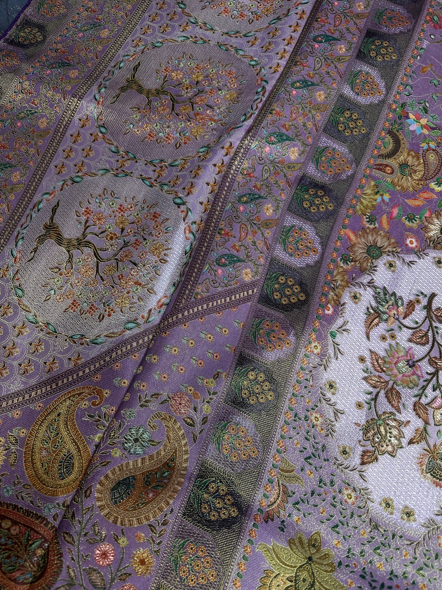 Pure  Pashmina Weaving  Ziraf Silk Saree
