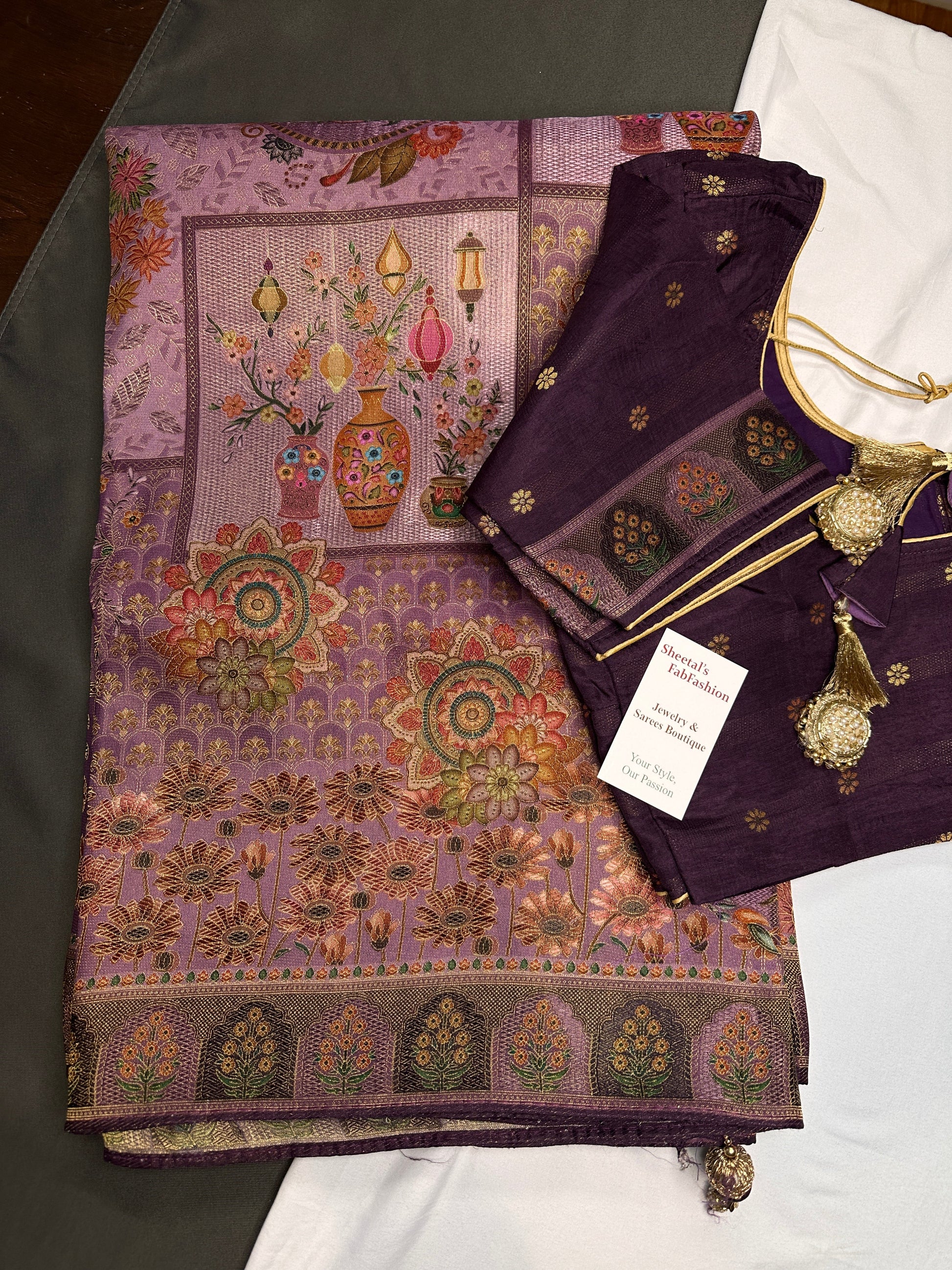 Pure  Pashmina Weaving  Ziraf Silk Saree
