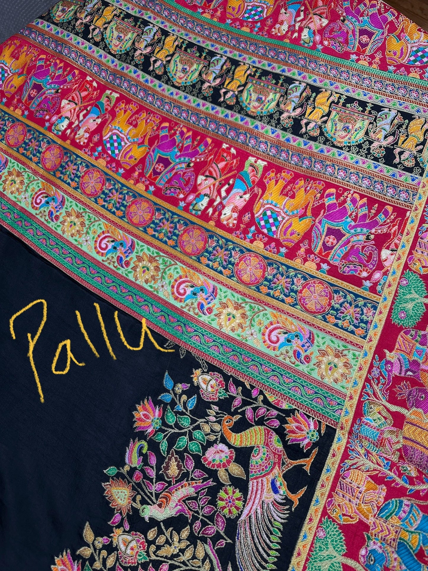 Pure  Pashmina Weaving  Ziraf Silk Saree