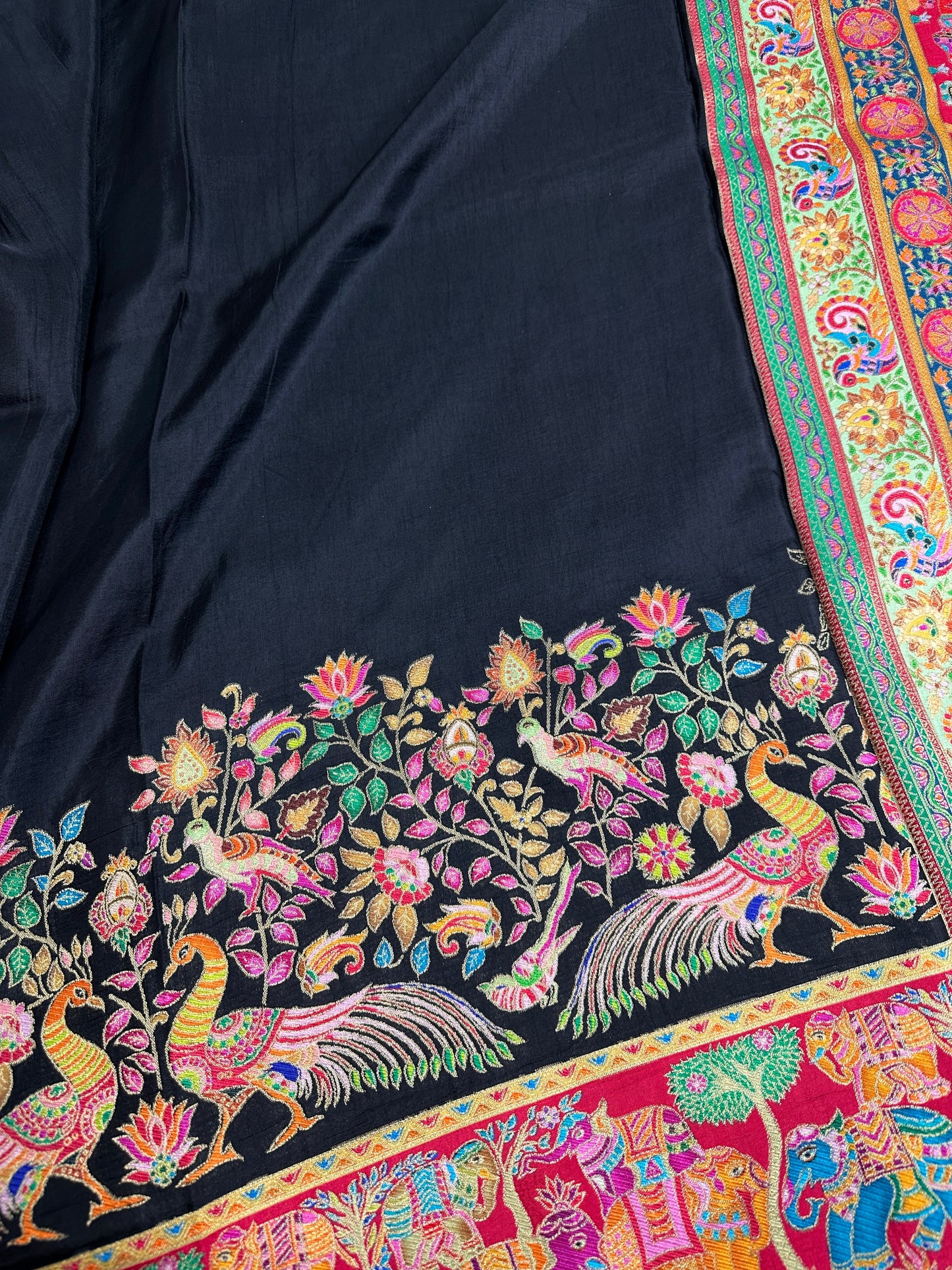 Pure  Pashmina Weaving  Ziraf Silk Saree