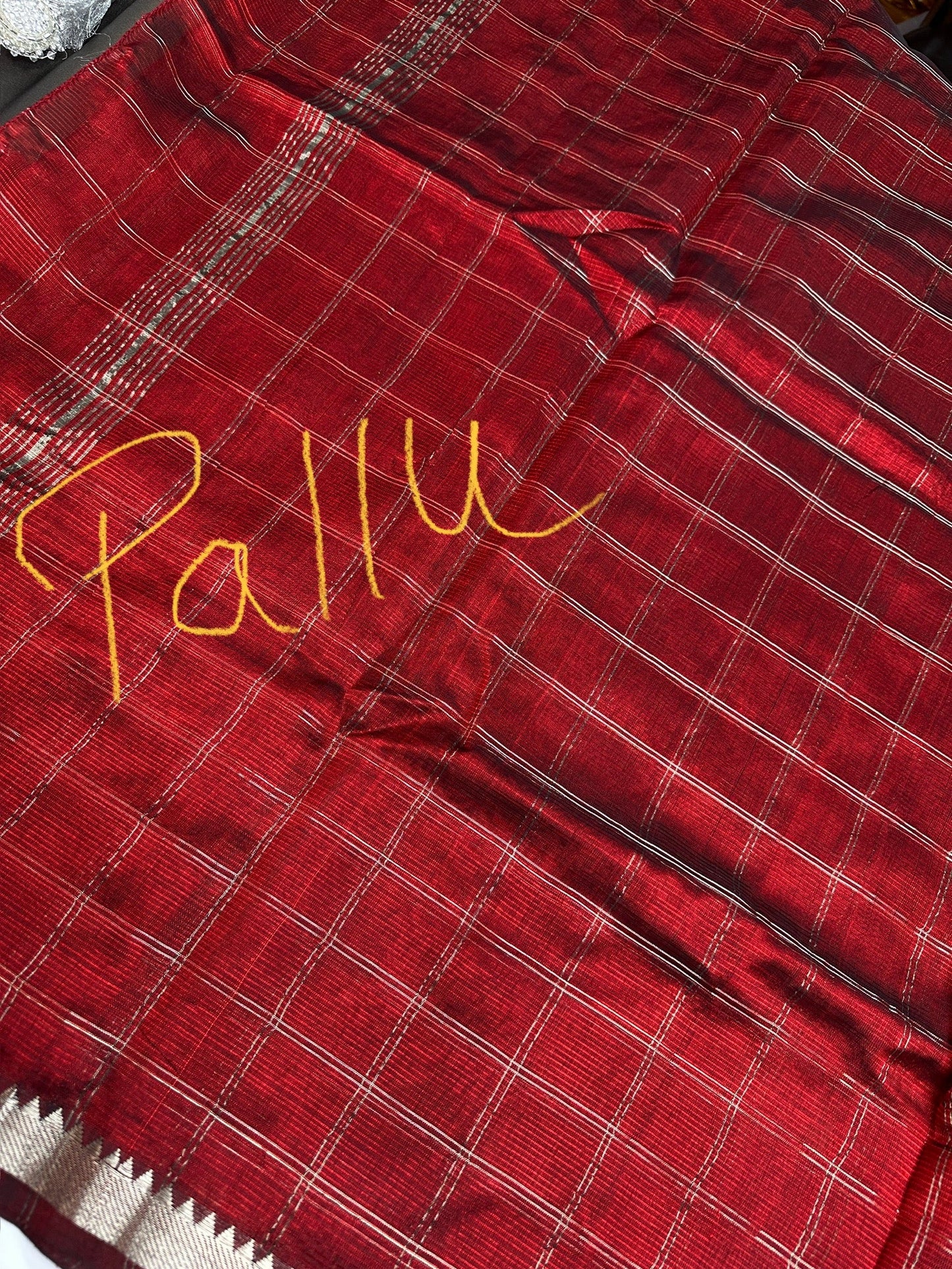 Red Cotton Silk Mangalgiri Saree