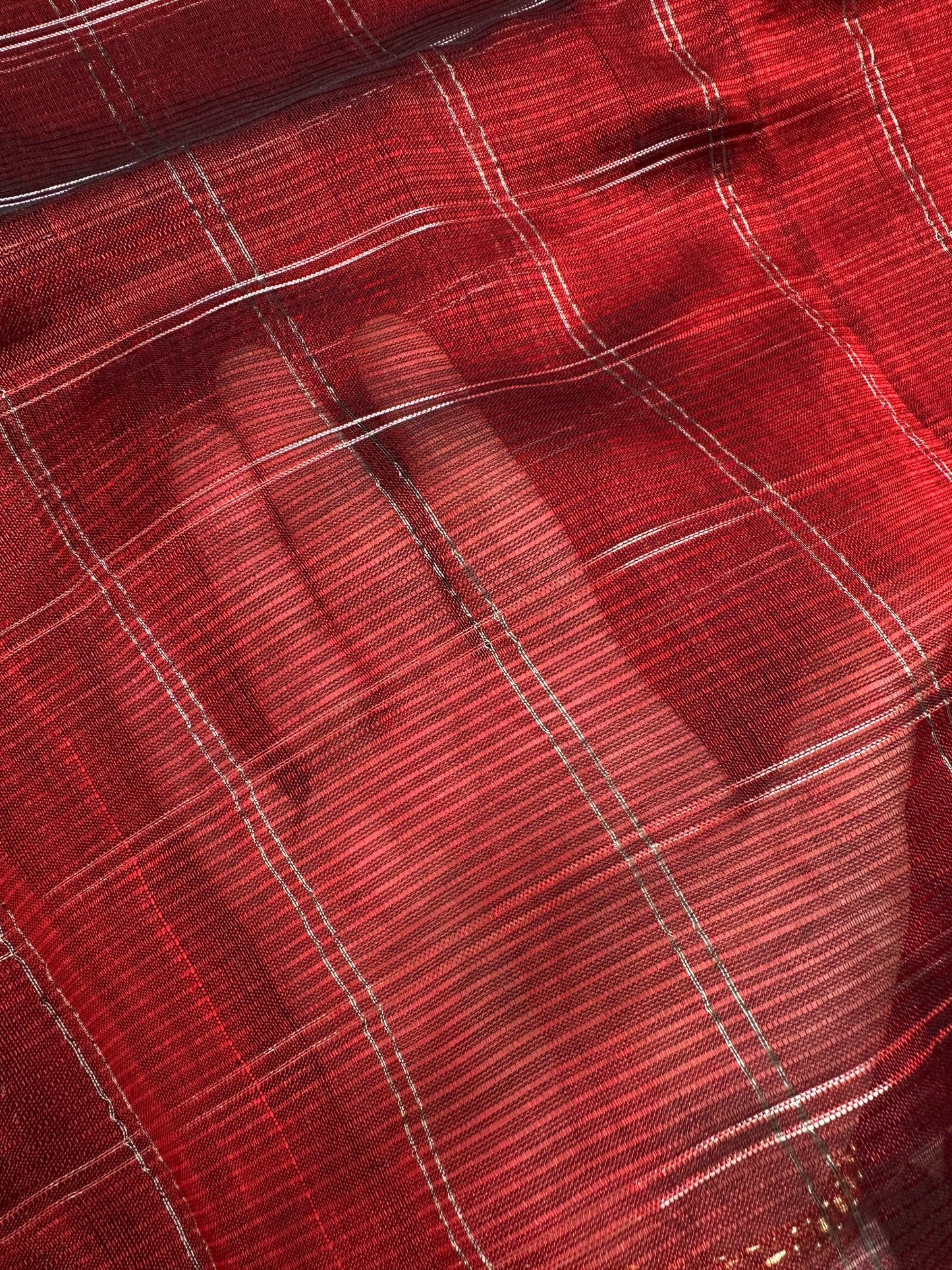 Red Cotton Silk Mangalgiri Saree