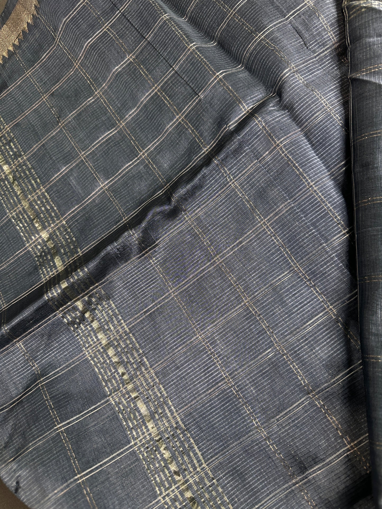 Blue Cotton Silk Mangalgiri Saree