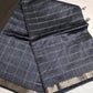 Blue Cotton Silk Mangalgiri Saree