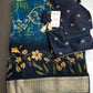 Floral Pure Chiffon Blue Saree