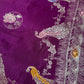 Purple Magenta Peacock Pattern Banarsi Silk Saree