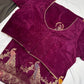 Purple Magenta Peacock Pattern Banarsi Silk Saree