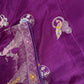 Purple Magenta Peacock Pattern Banarsi Silk Saree