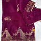 Purple Magenta Peacock Pattern Banarsi Silk Saree