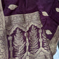 Purple Plum Banarsi Silk Saree