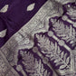 Purple Plum Banarsi Silk Saree