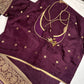 Purple Plum Banarsi Silk Saree