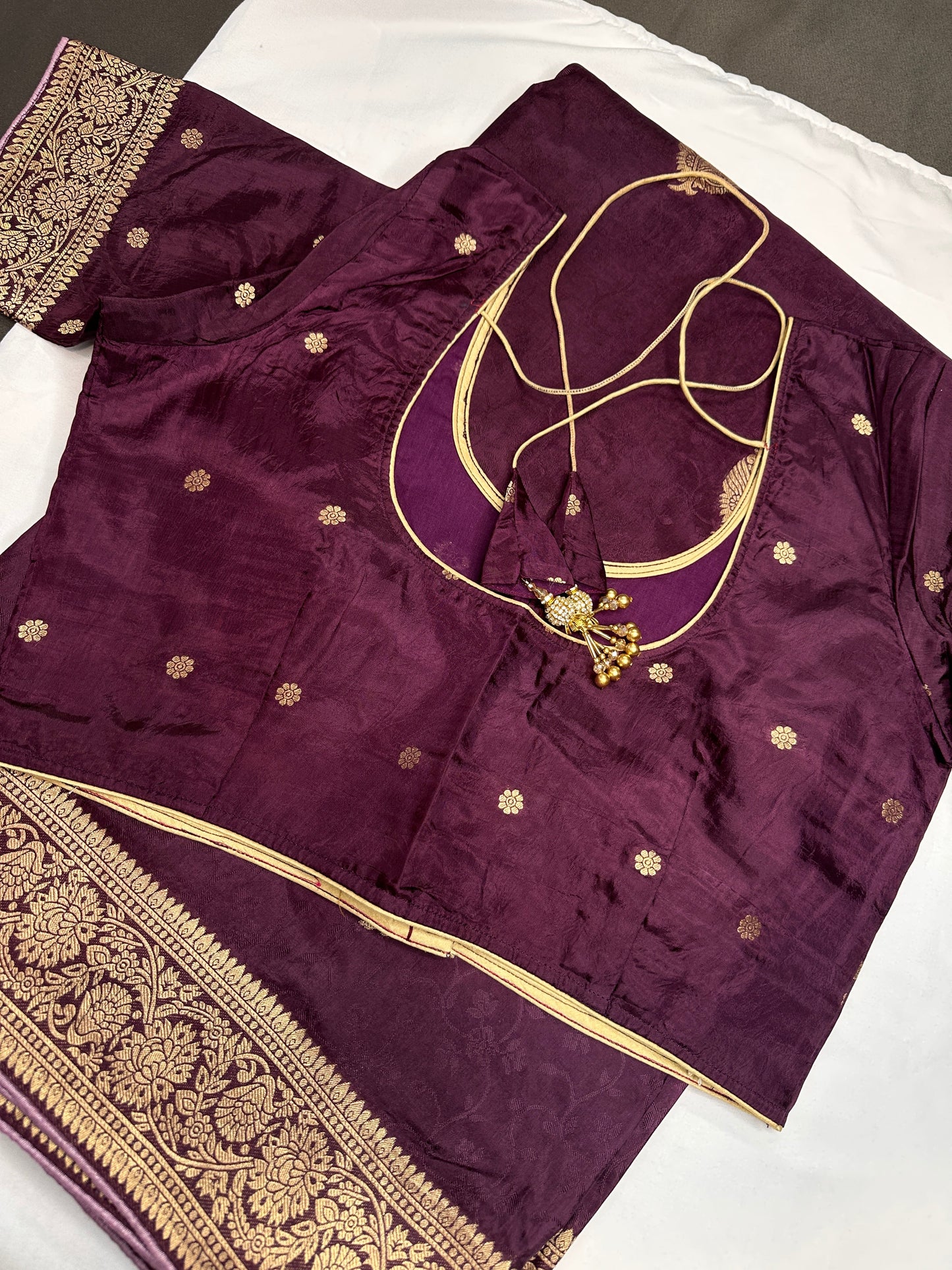 Purple Plum Banarsi Silk Saree