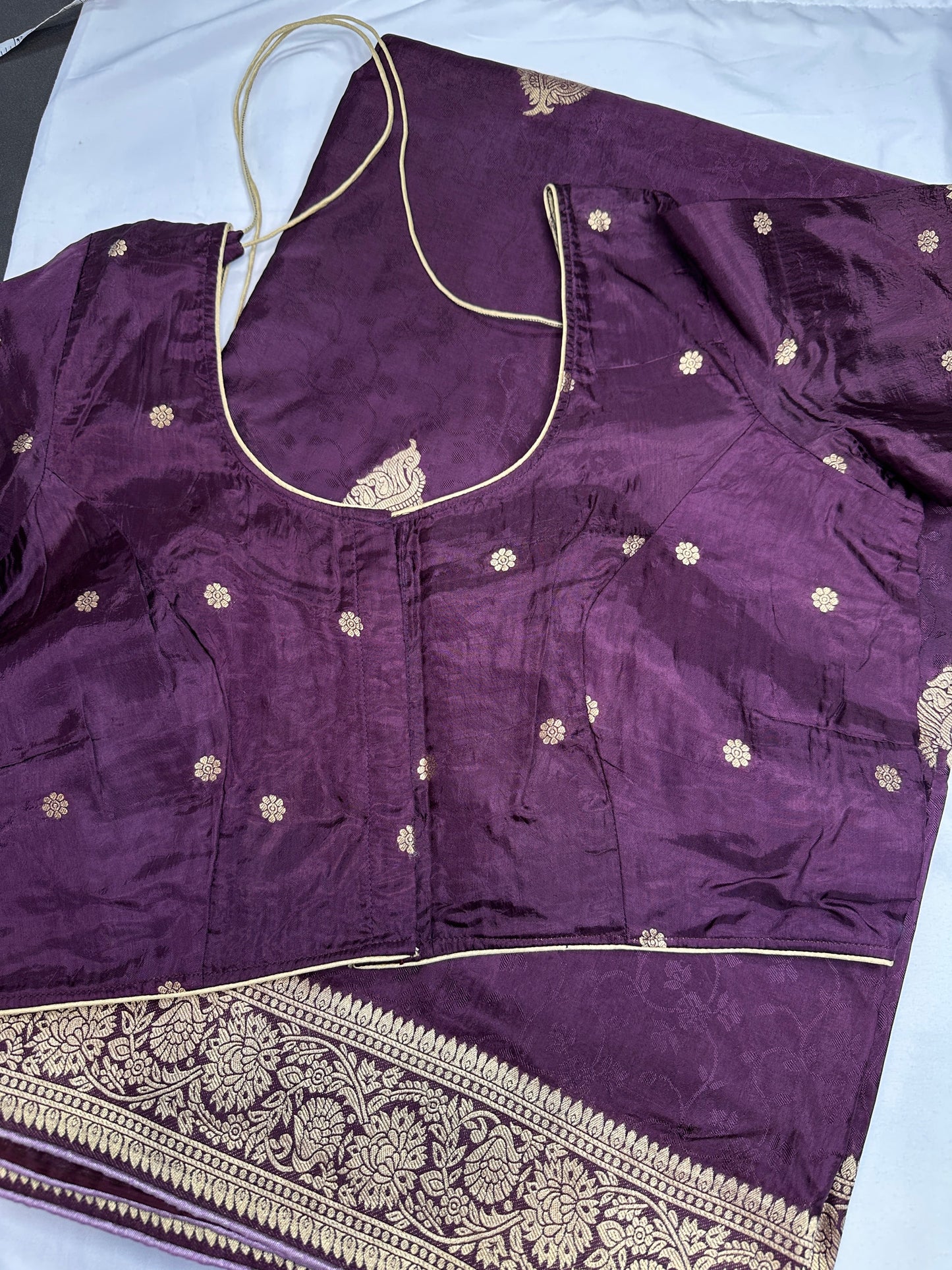 Purple Plum Banarsi Silk Saree