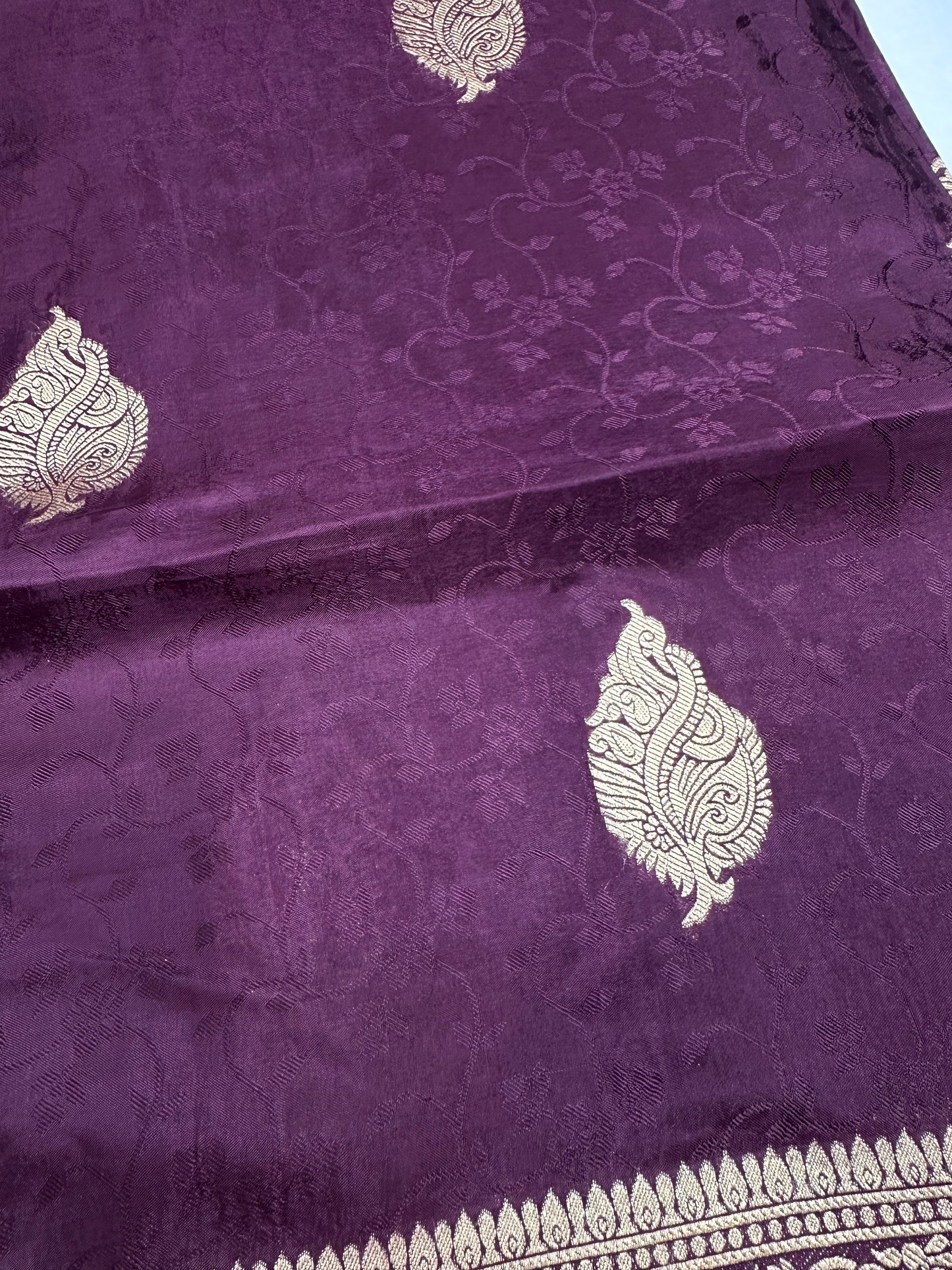 Purple Plum Banarsi Silk Saree