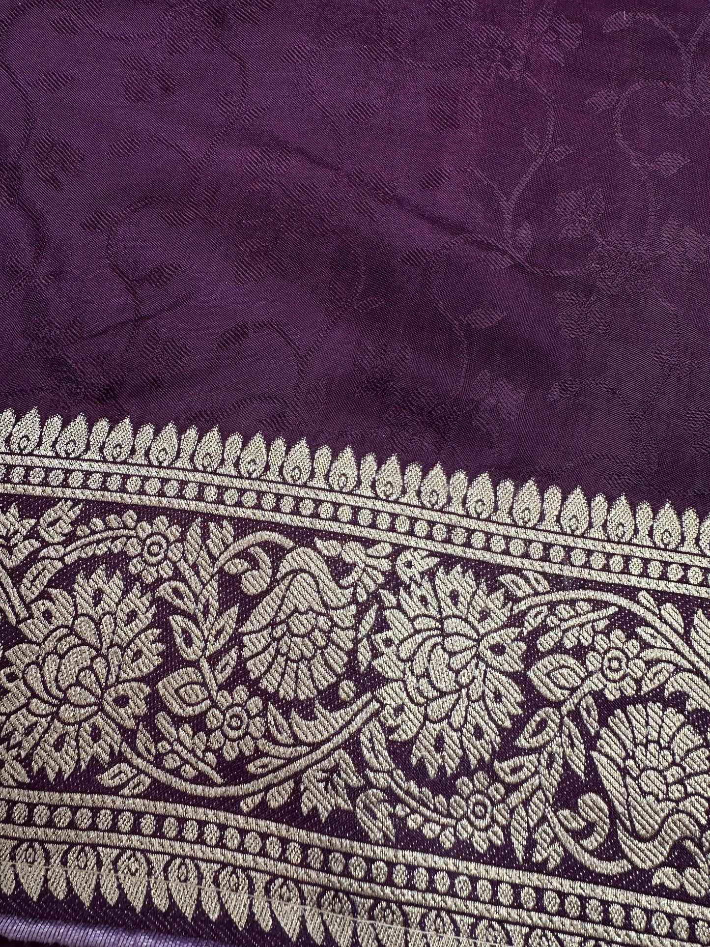 Purple Plum Banarsi Silk Saree