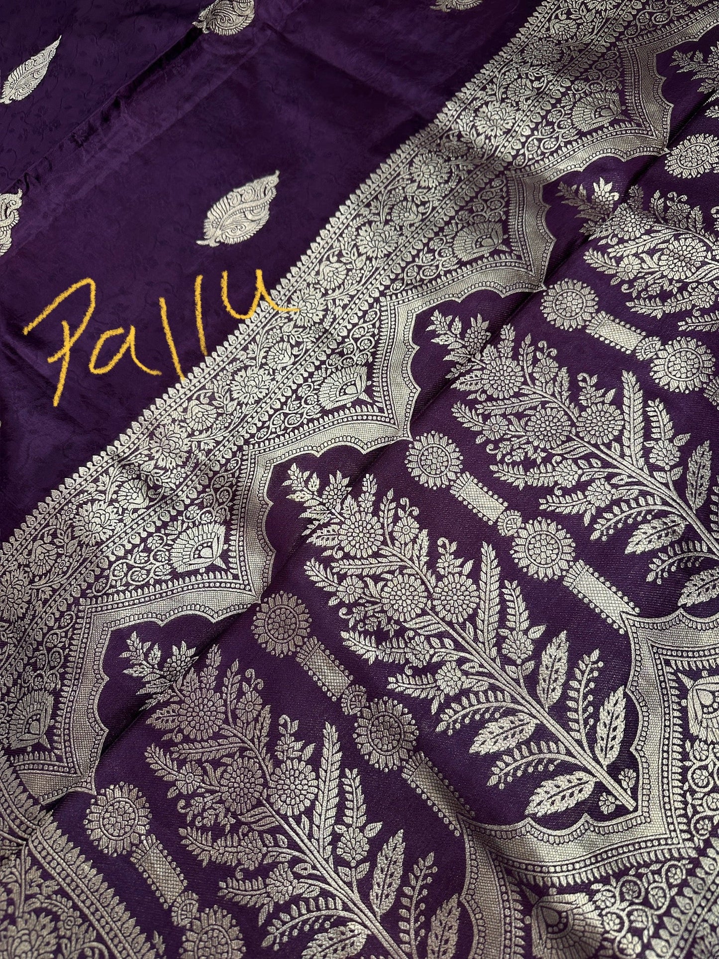 Purple Plum Banarsi Silk Saree