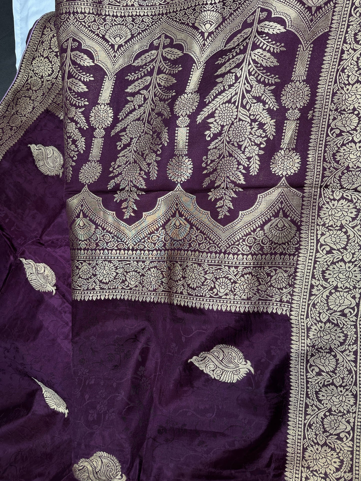 Purple Plum Banarsi Silk Saree