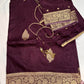 Purple Plum Banarsi Silk Saree