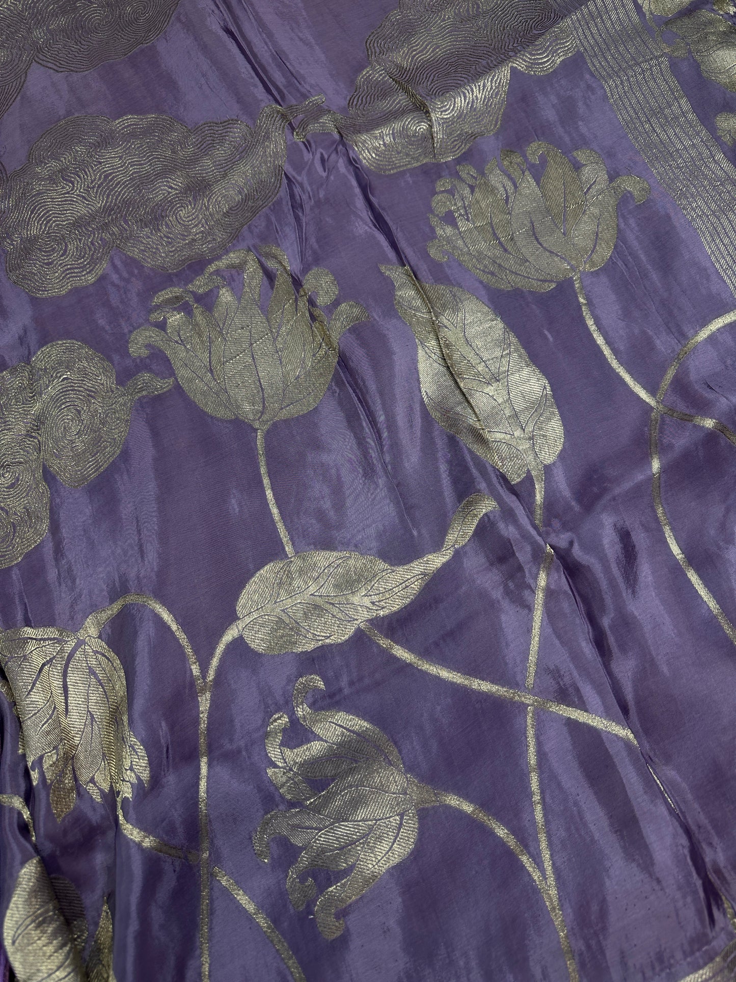 Purple lavender Banarsi Silk Saree