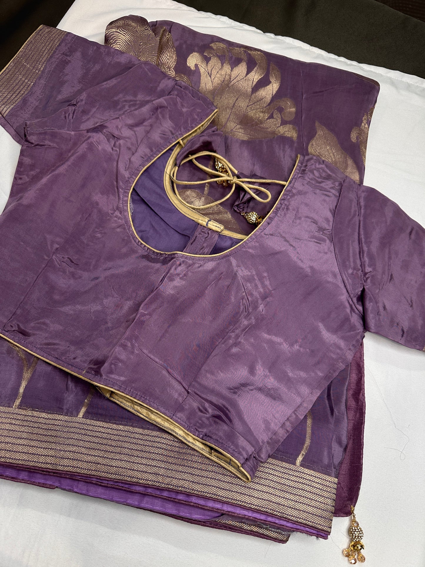 Purple lavender Banarsi Silk Saree