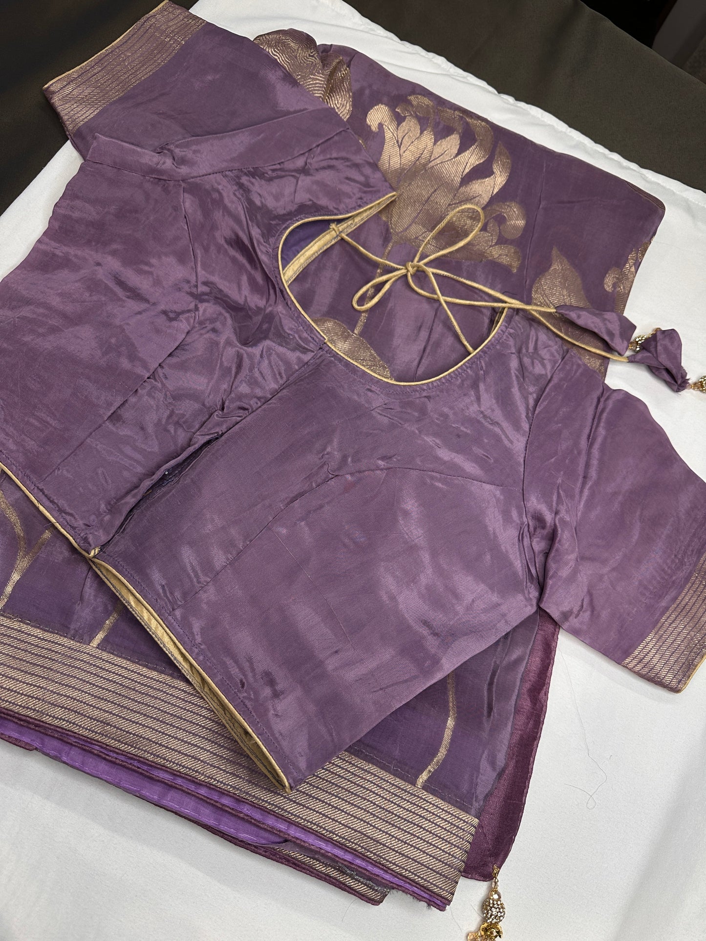 Purple lavender Banarsi Silk Saree