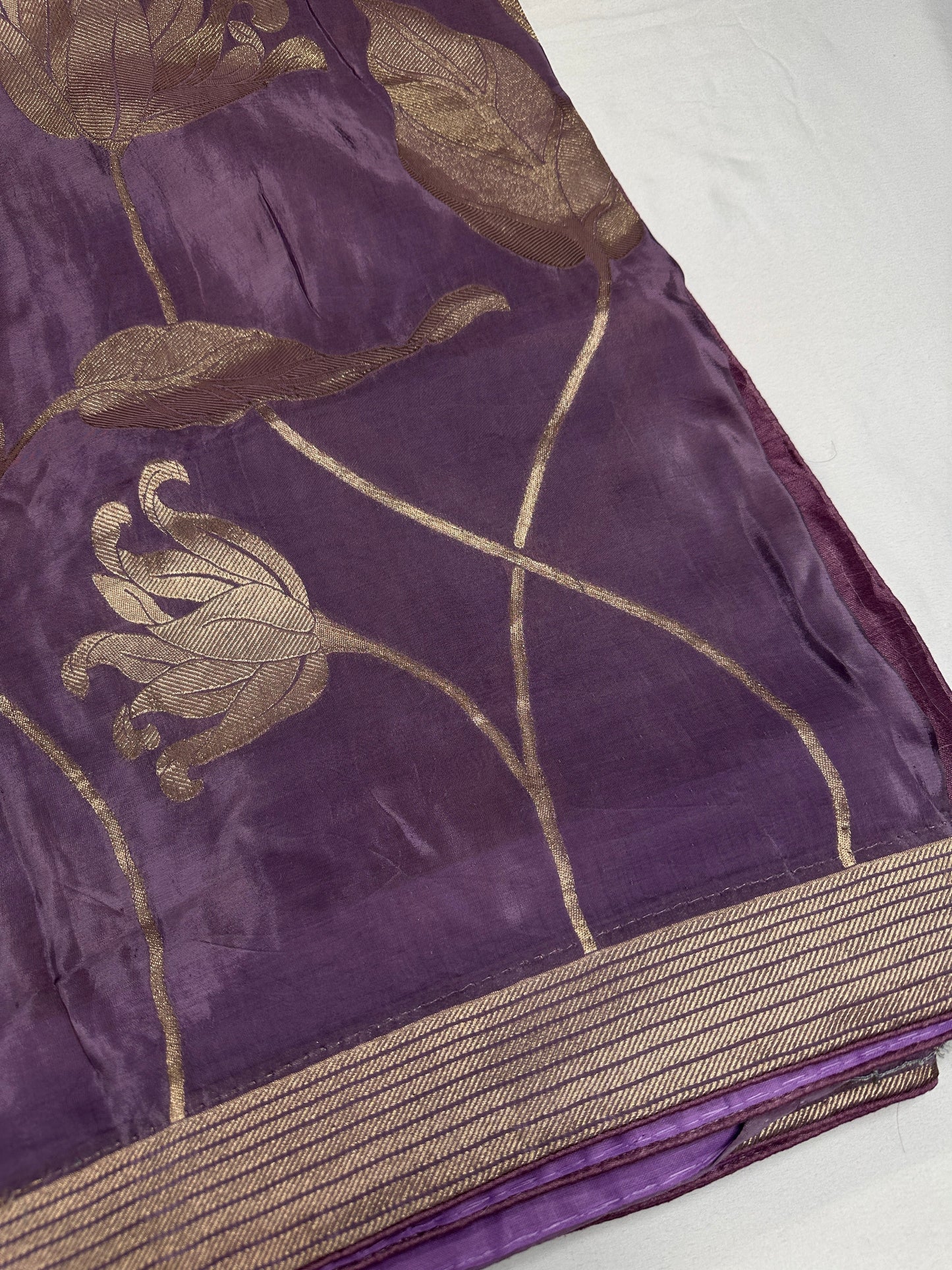 Purple lavender Banarsi Silk Saree