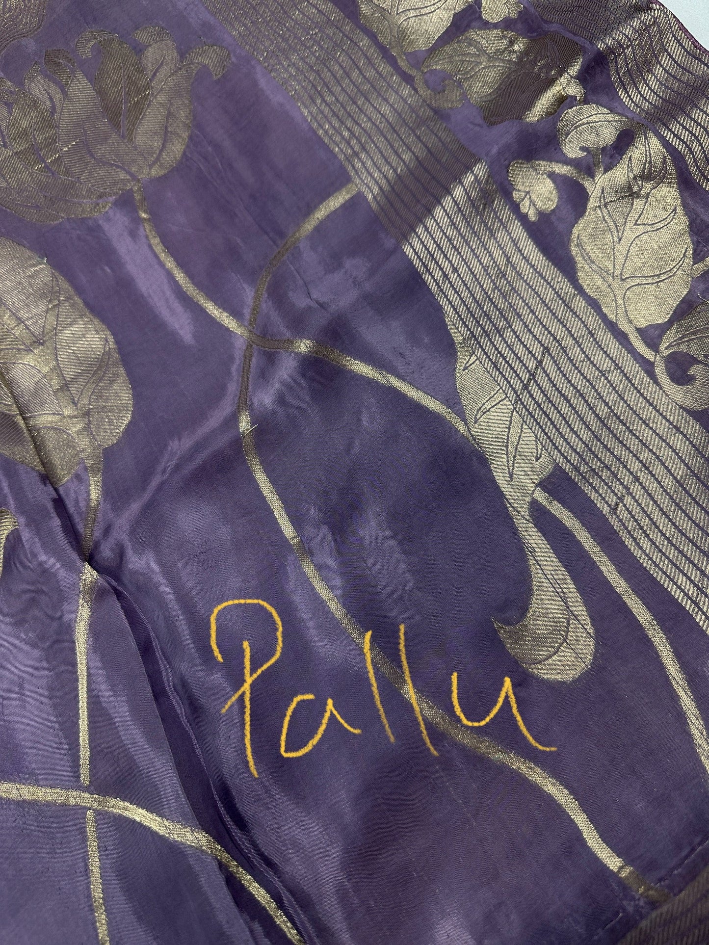 Purple lavender Banarsi Silk Saree