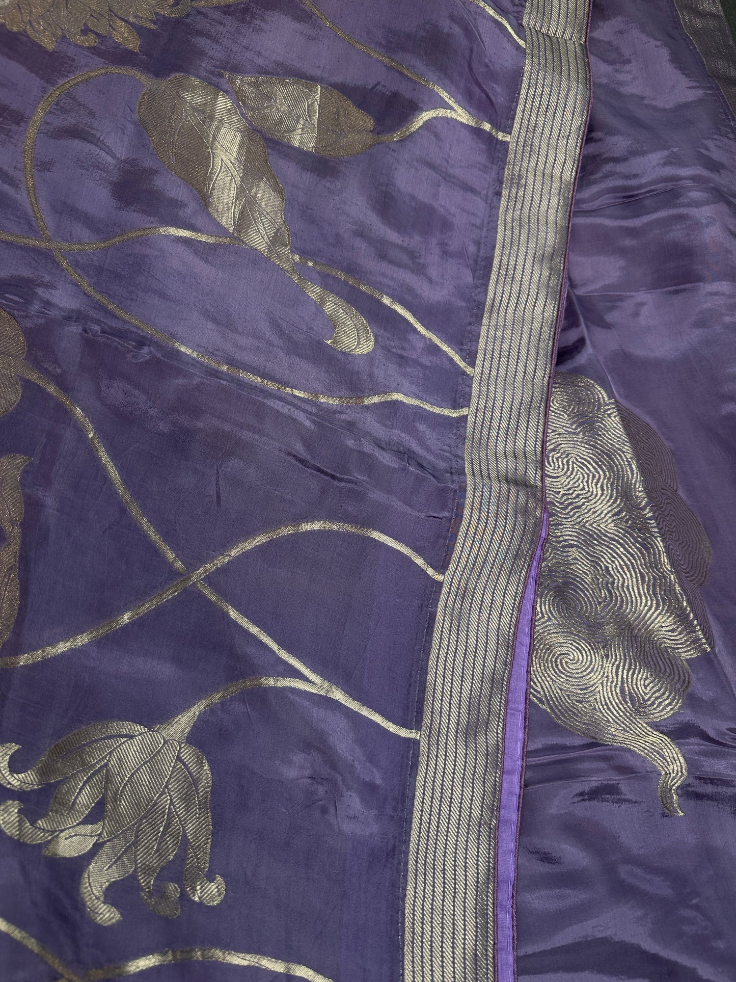 Purple lavender Banarsi Silk Saree