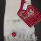White Organza Tissue Silk Saree with Badhani Blouse