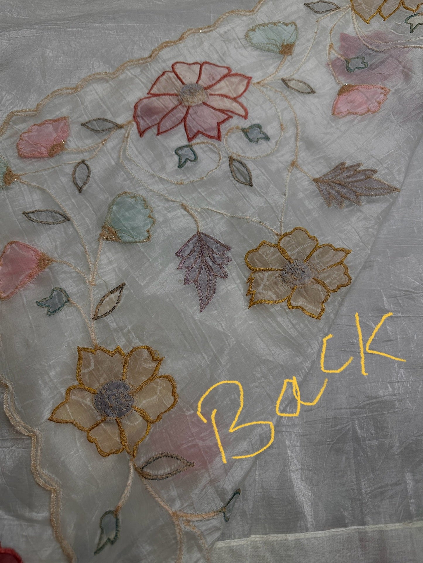 White Organza Tissue Silk Saree