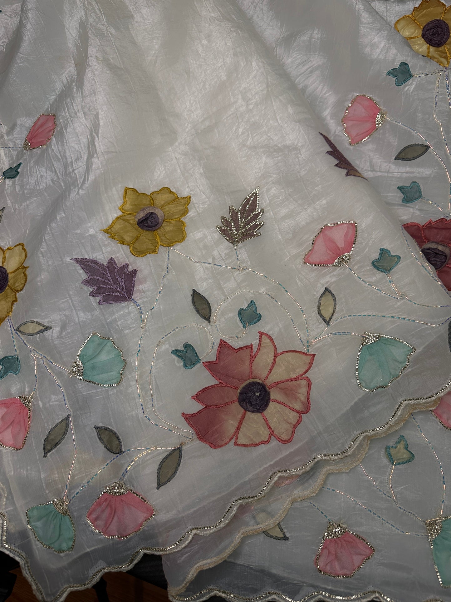 White Organza Tissue Silk Saree