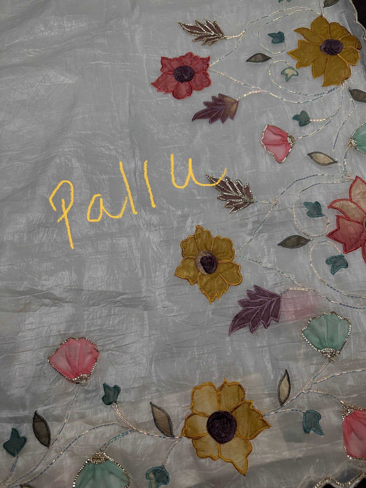 White Organza Tissue Silk Saree