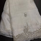White Organza Designer Tissue Silk Saree With Sequence