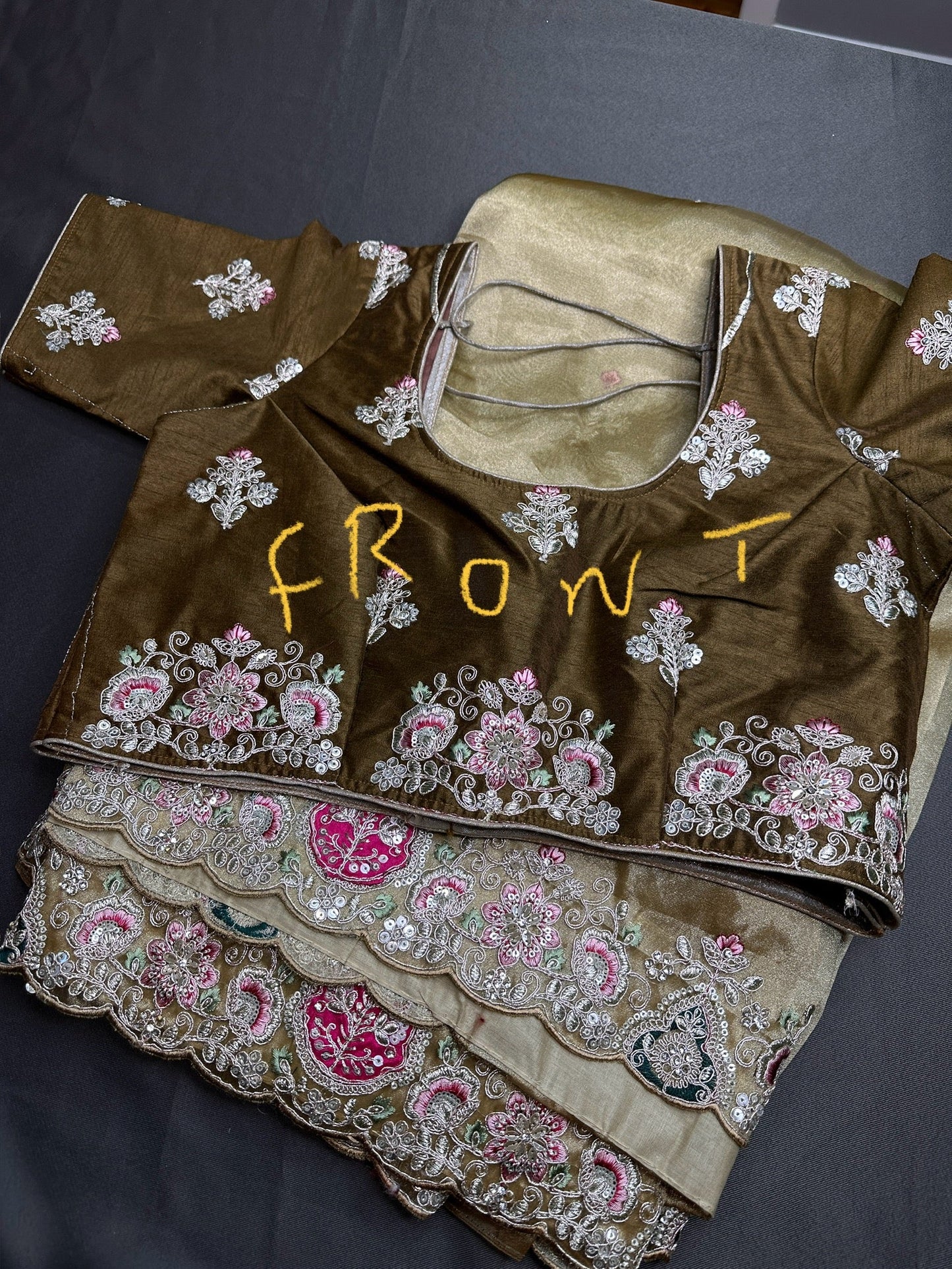 Gold  Organza Designer Tissue Silk Saree