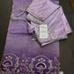 Purple lavender Organza Designer Tissue Silk Saree