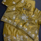 Yellow Organza Designer Tissue Sequence Saree