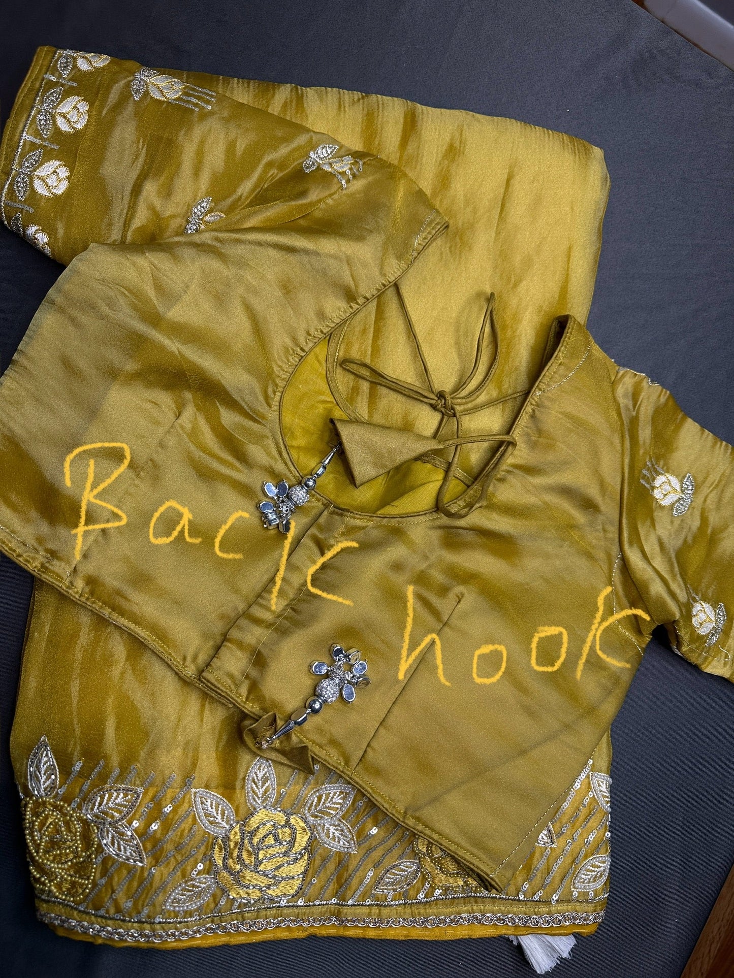 Yellow Organza Designer Tissue Sequence Saree