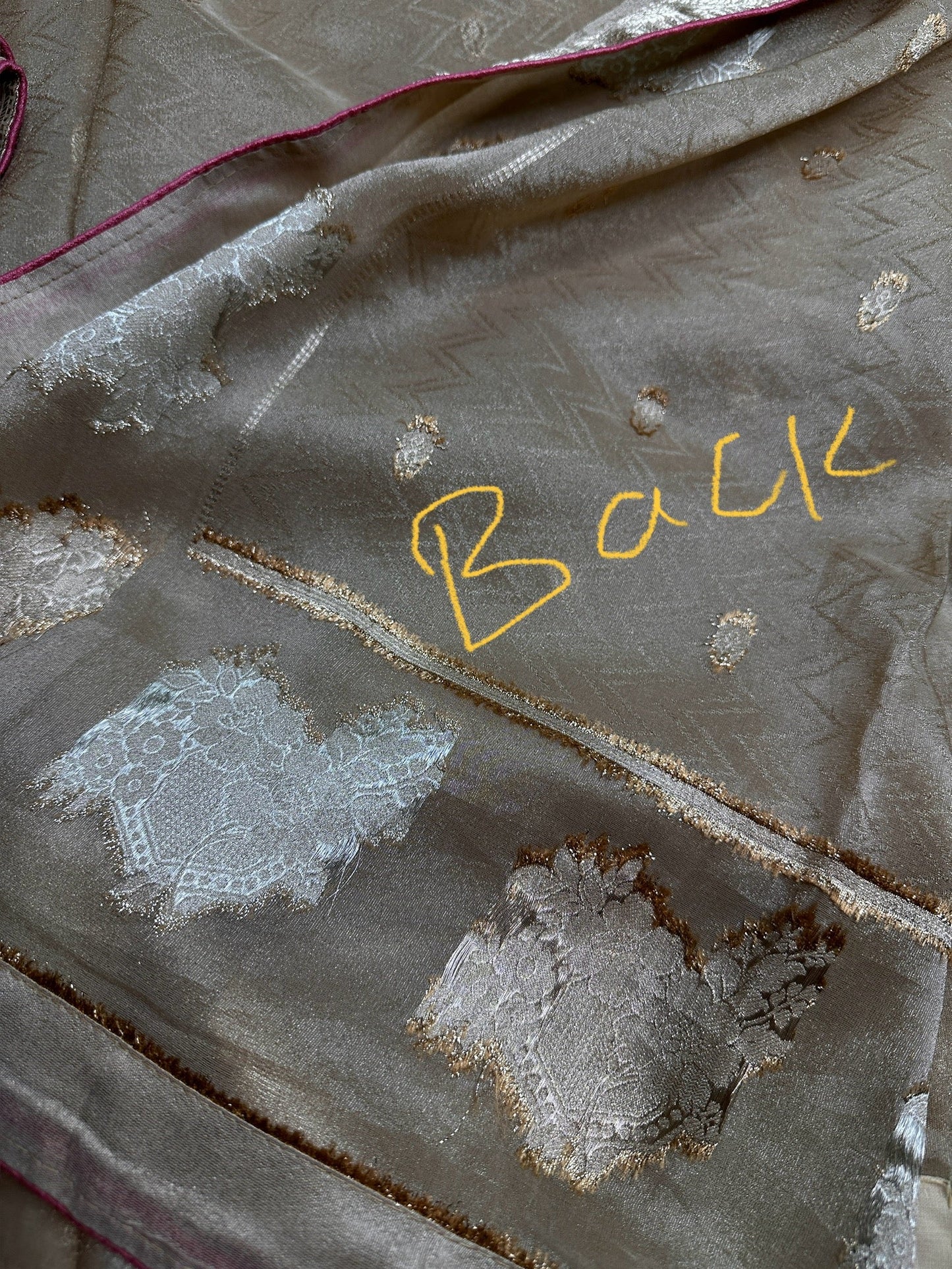 Banarsi Tissue Georgettte Gold Saree