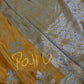 Yellow Banarsi Crepe Silver Weaving Saree