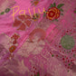 Pink Banarsi Crepe Floral  Weaving Saree