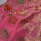 Pink Banarsi Crepe Floral  Weaving Saree